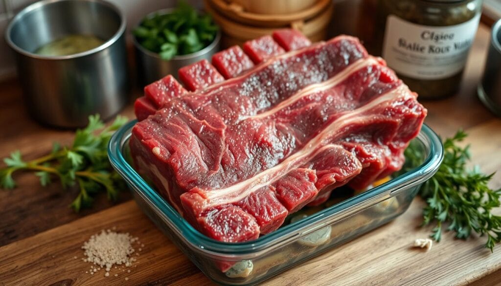 Stored beef back ribs