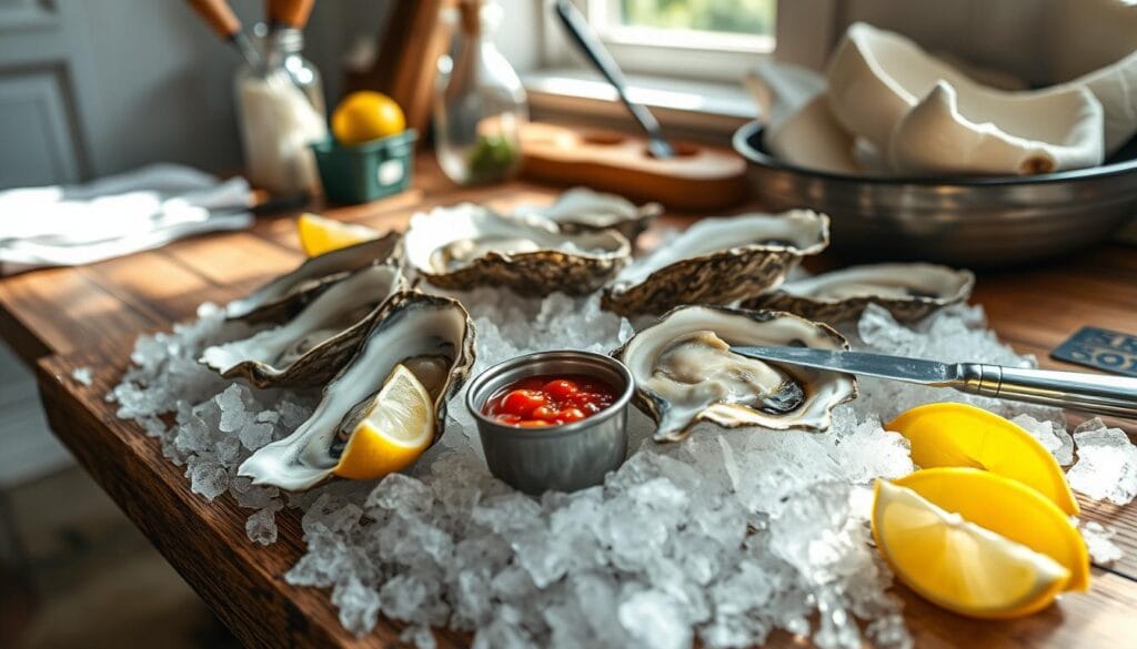 Preparing oysters