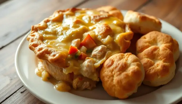 chicken pot pie with Red Lobster biscuits