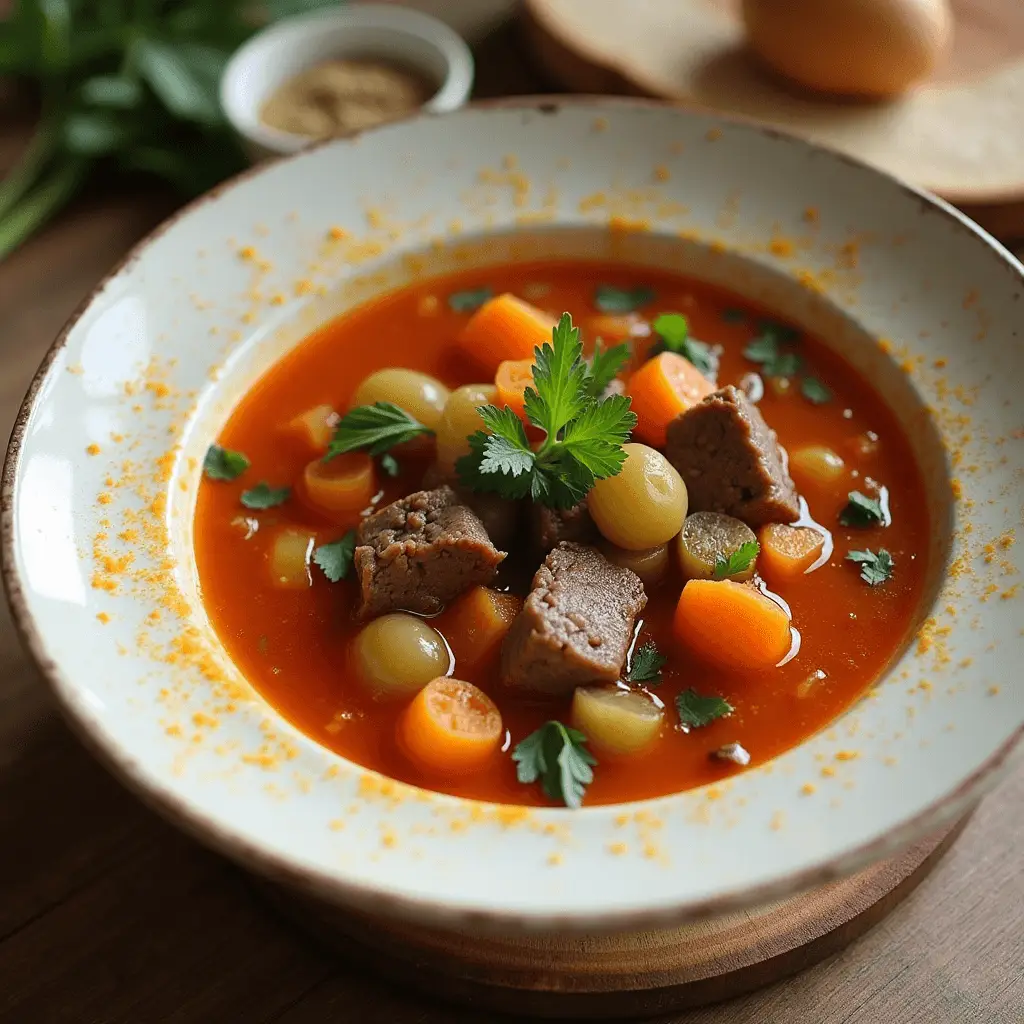 soupe de bœuf aux légumes