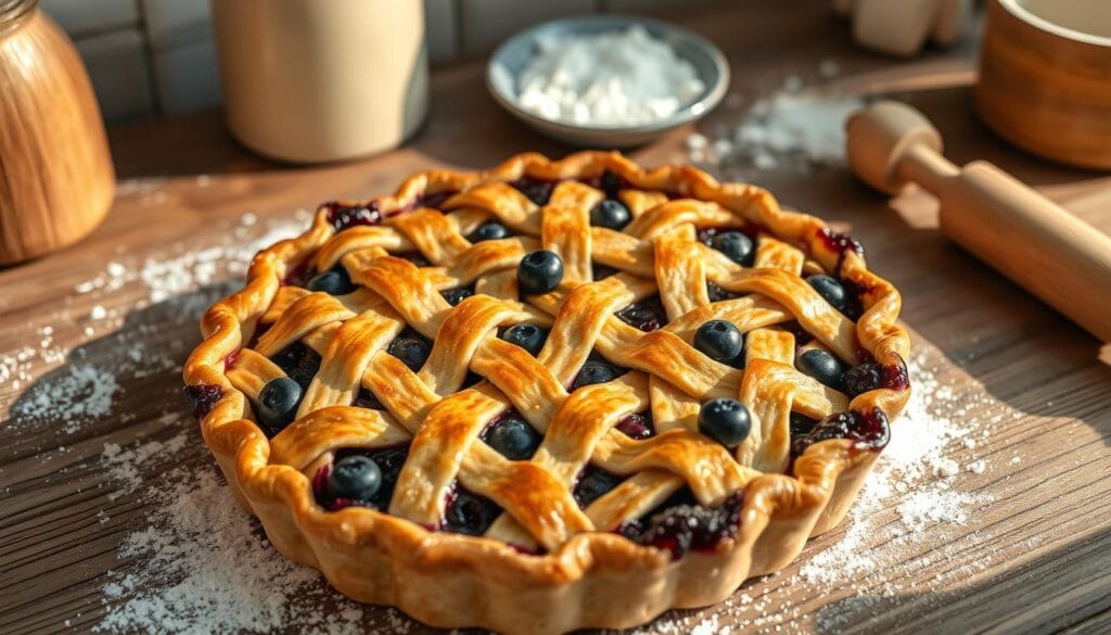 Lattice Top Blueberry Pie