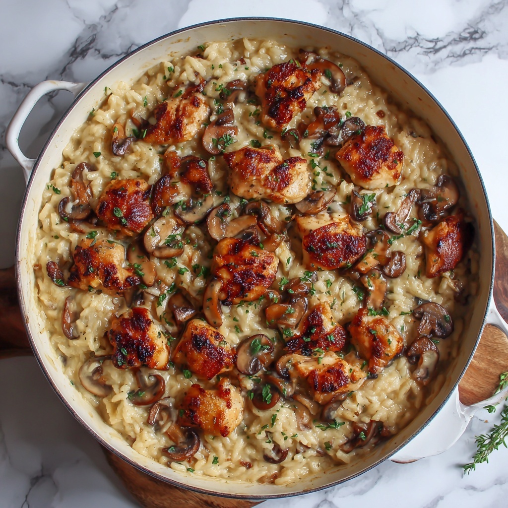 Creamy Mushroom Chicken and Rice Recipe - Recipe Image