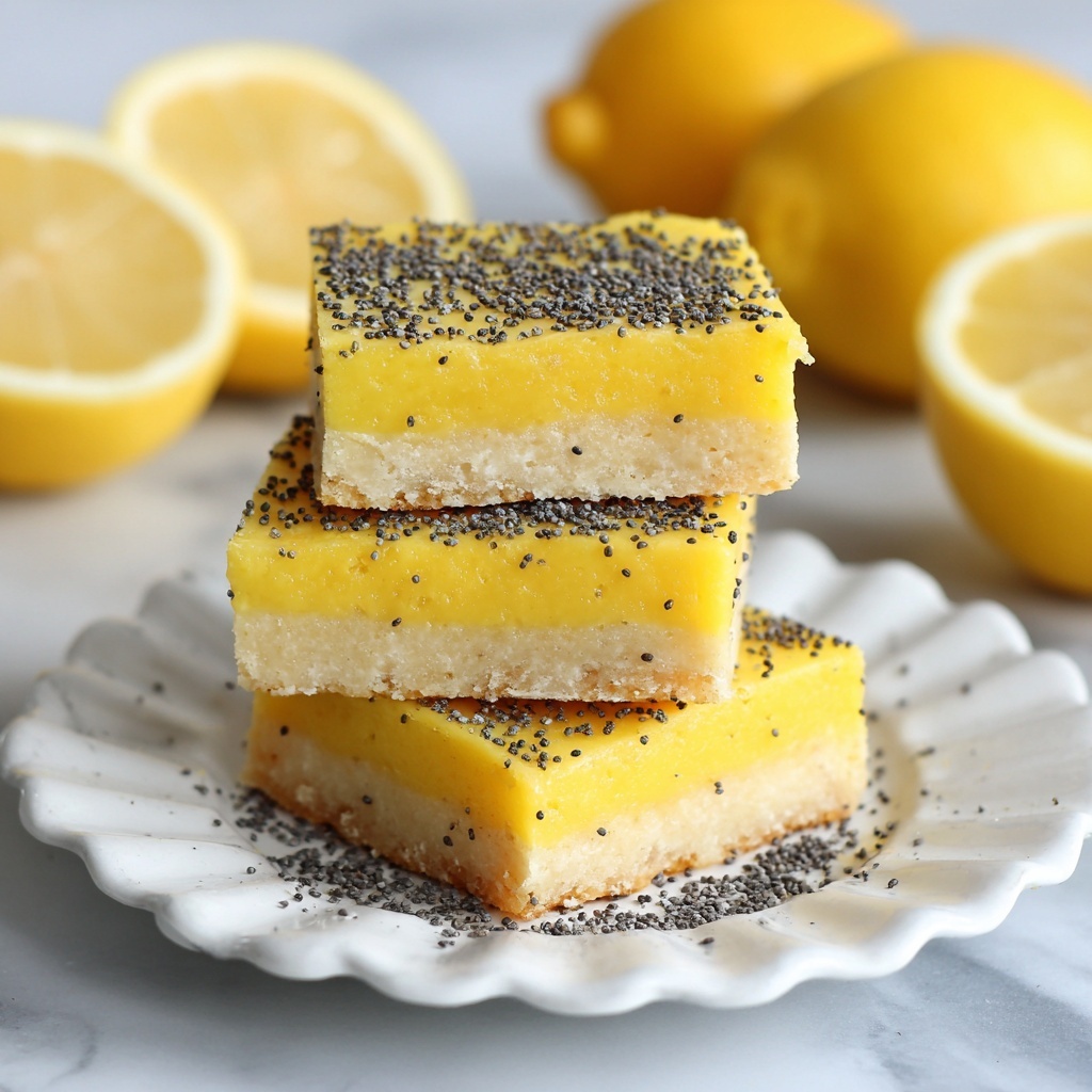 Low Sugar Lemon Poppy Seed Greek Yogurt Bars Recipe - Recipe Image