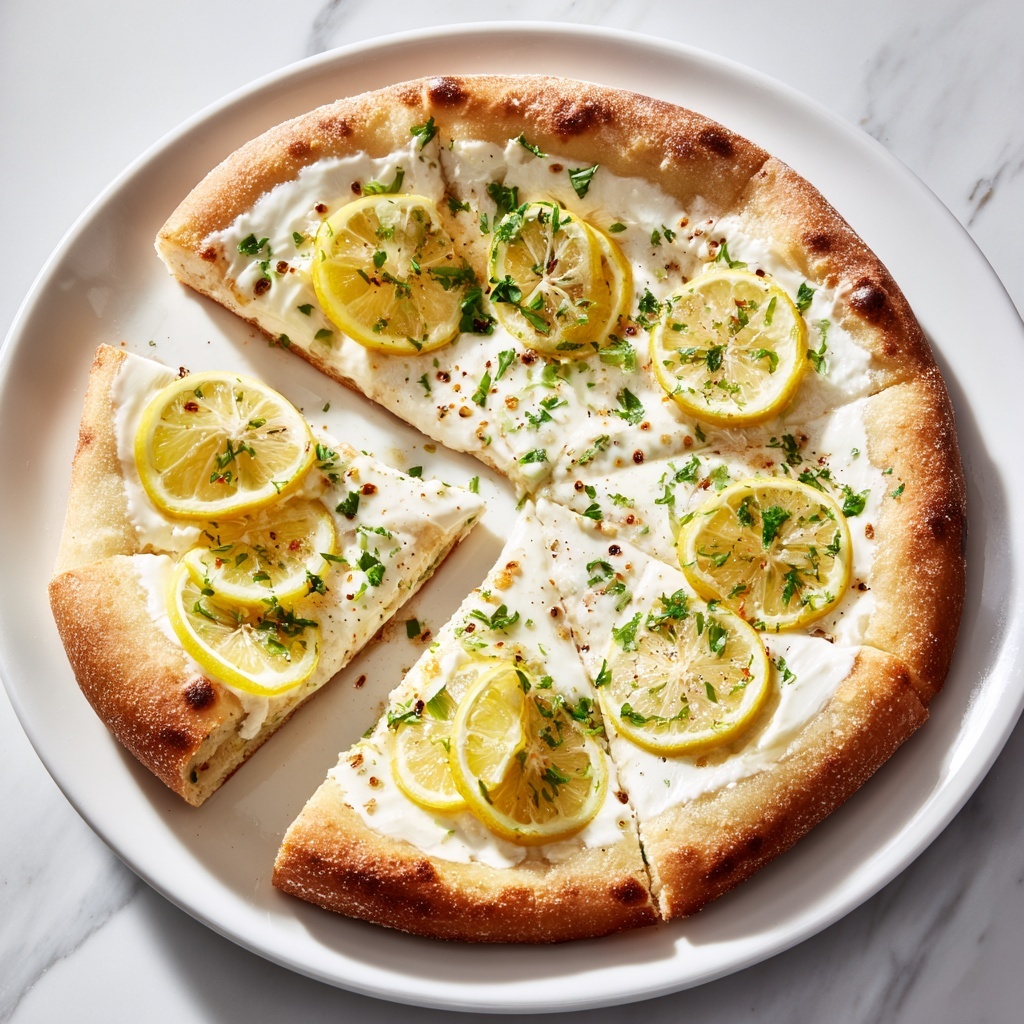 Lemon Pizza with Feta, Garlic, and Fresh Herbs Recipe - Recipe Image