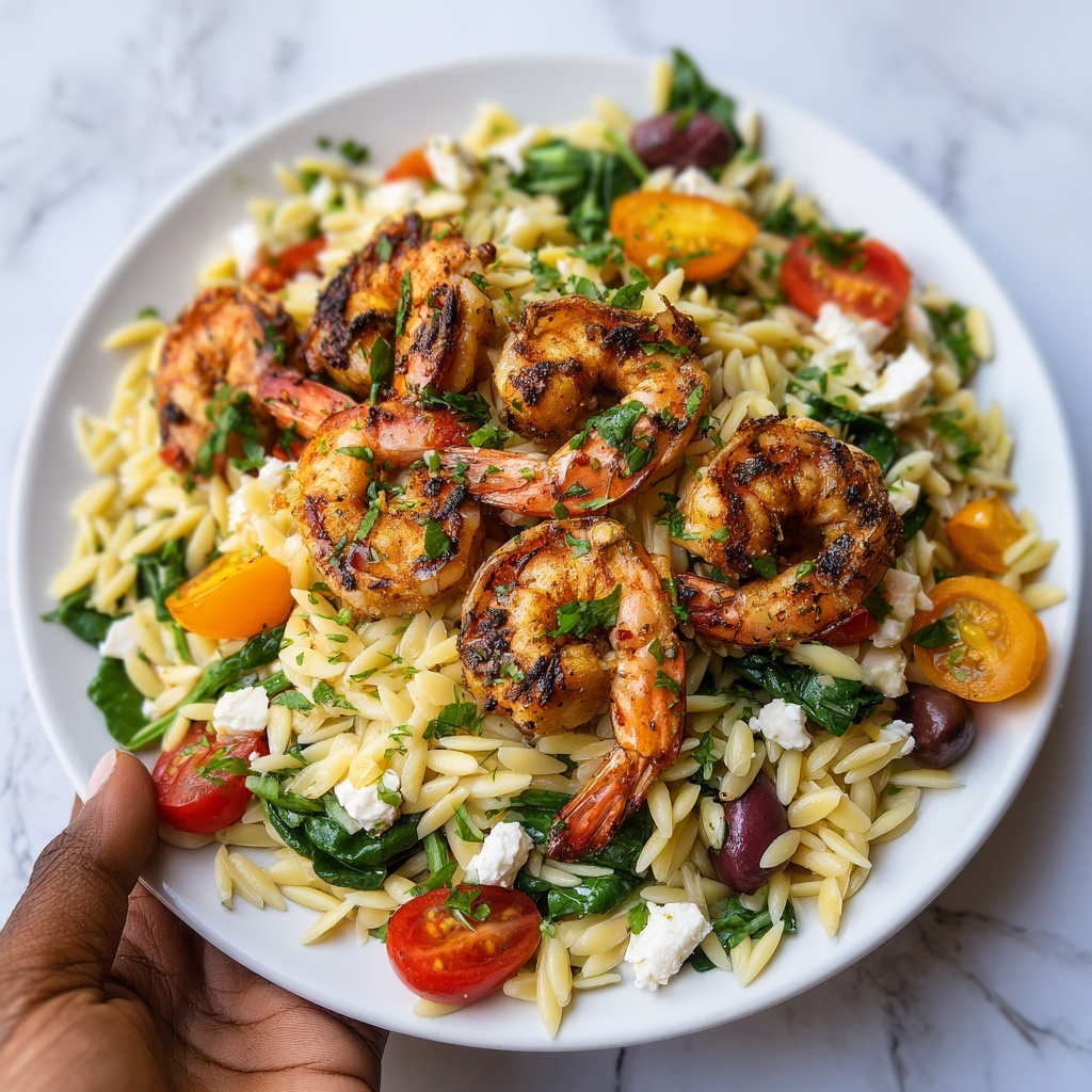 Greek Shrimp Orzo with Feta, Olives, and Tomatoes Recipe - Recipe Image