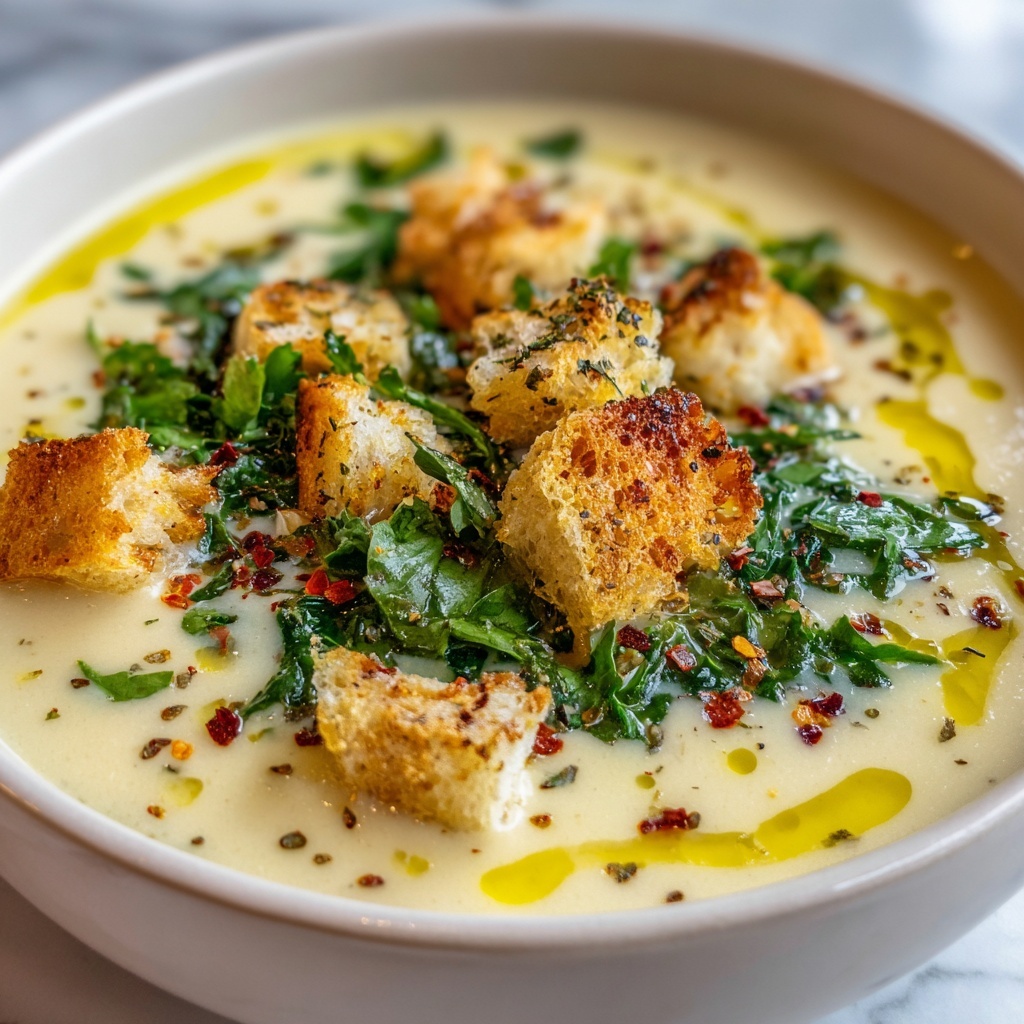 Creamy Roasted Garlic Soup Recipe - Recipe Image