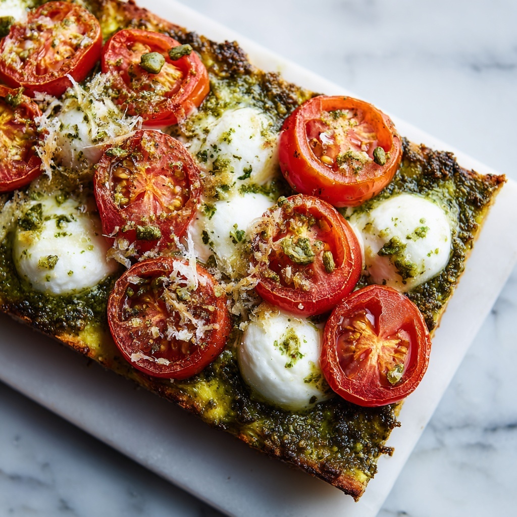 Pesto Caprese Puff Pastry Pizza Recipe - Recipe Image