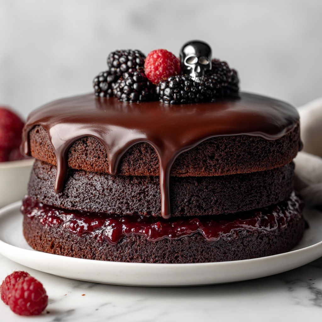 Spooky Black Velvet Halloween Cake Recipe - Recipe Image