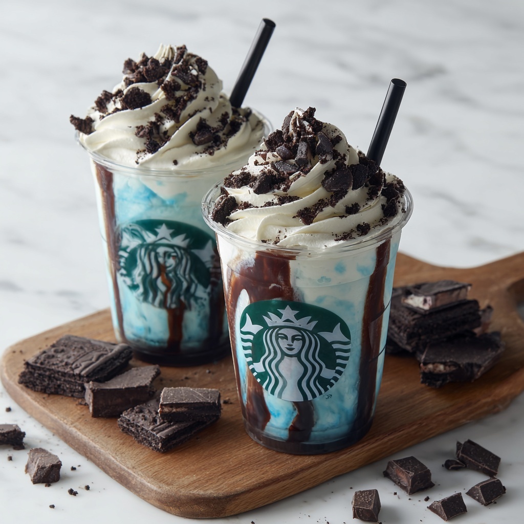 Blue Cookies & Cream Dip Frappuccinos Recipe - Recipe Image