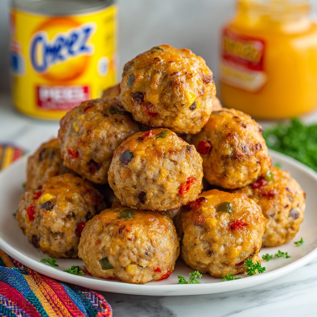 ROTEL Sausage Balls with Cheez Whiz Recipe - Recipe Image