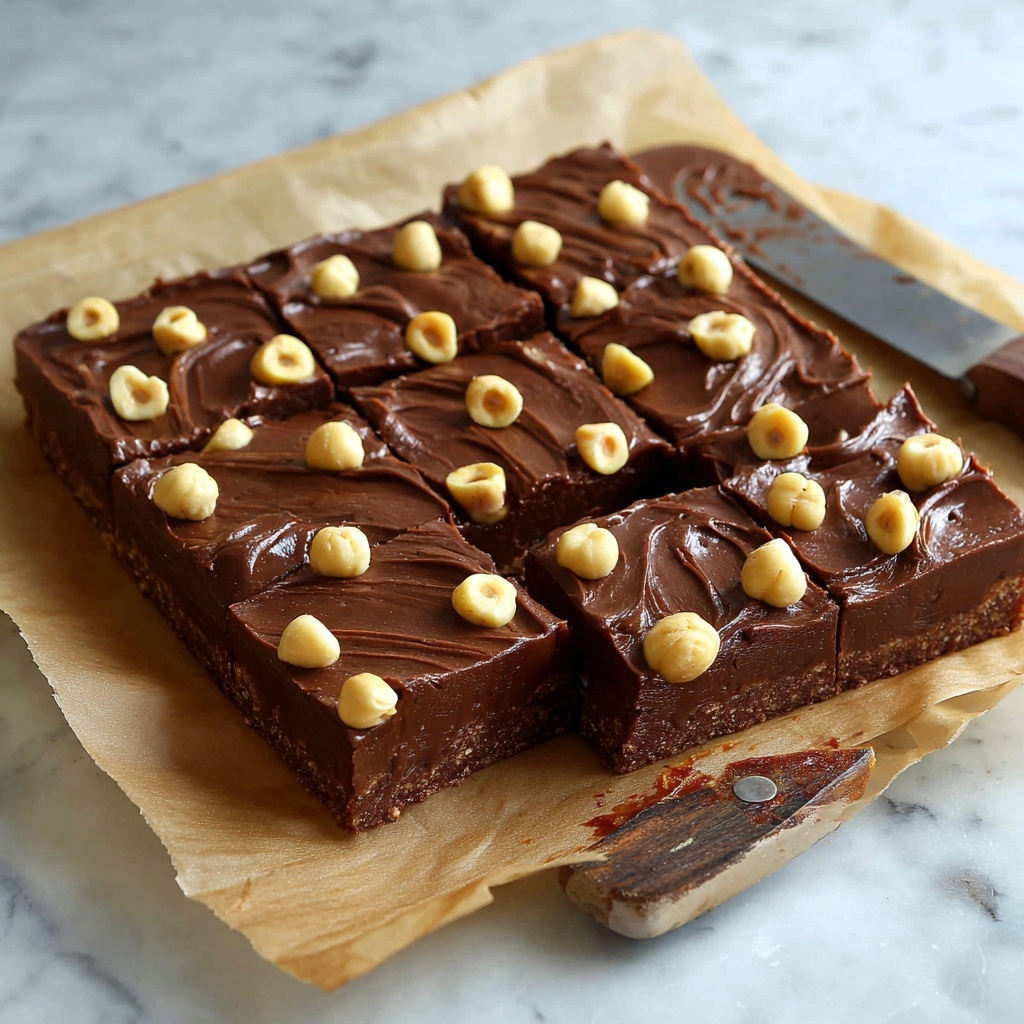 No-Bake Vegan Nutella Bars Recipe - Recipe Image