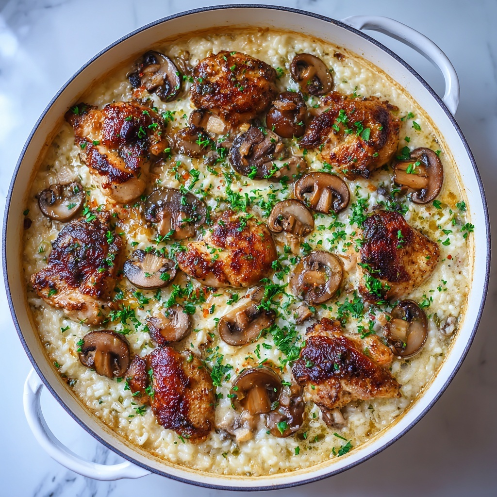 Creamy Mushroom Chicken and Rice Recipe - Recipe Image
