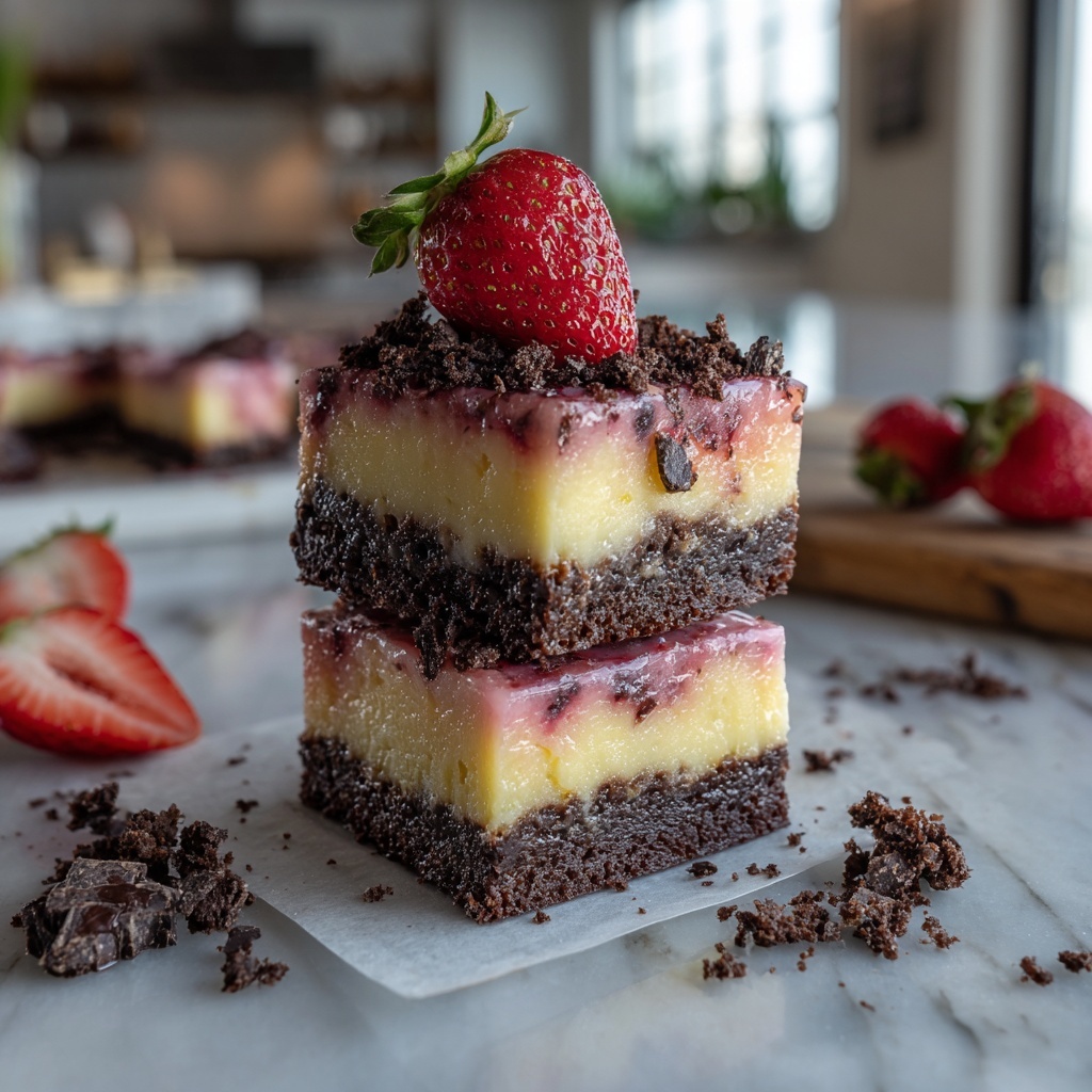 Strawberry Cheesecake Brownies Recipe - Recipe Image