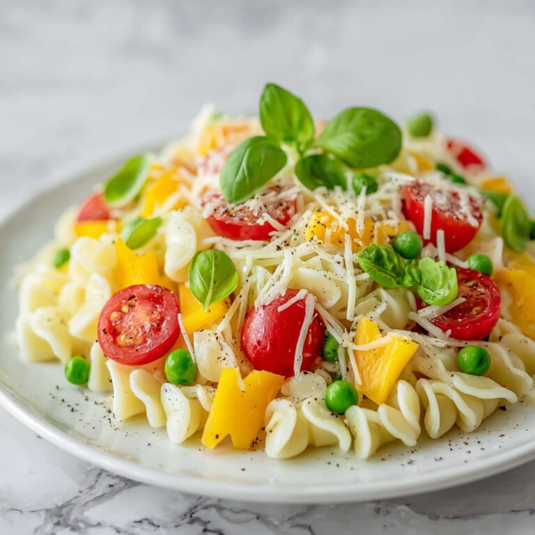 Summer Pasta Salad with Cherry Tomatoes, Bell Peppers, and Feta Recipe