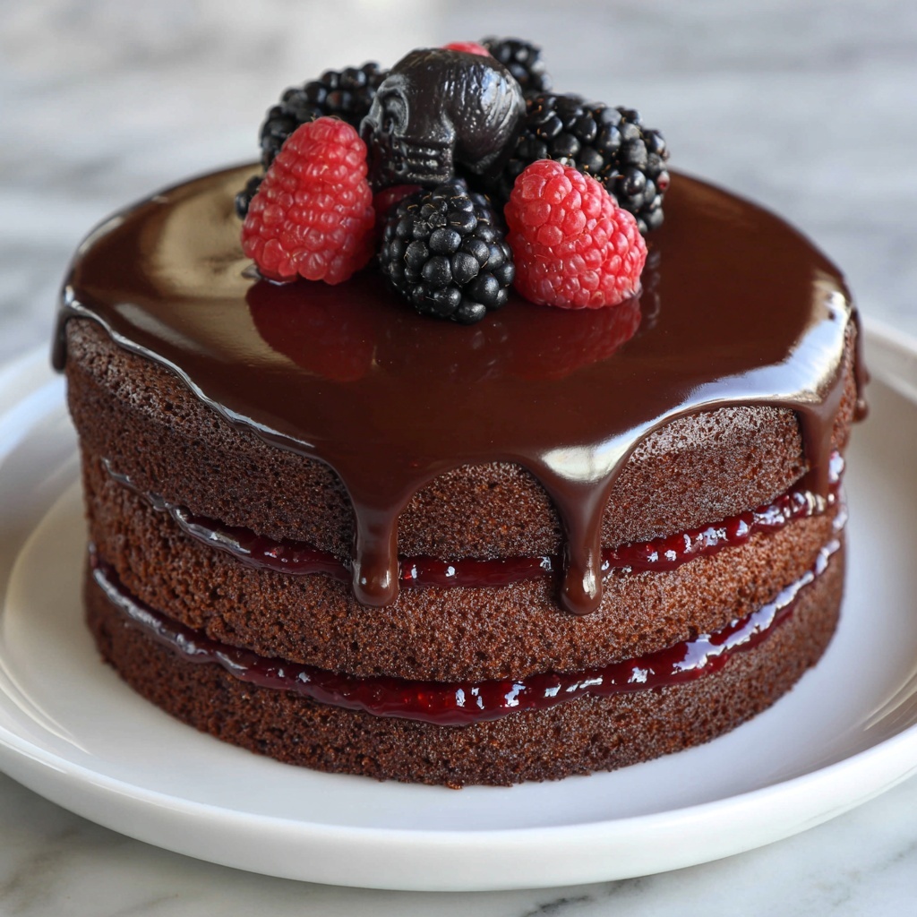 Spooky Black Velvet Halloween Cake Recipe - Recipe Image