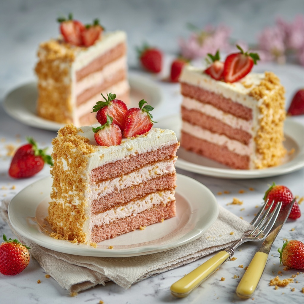 Strawberry Crunch Cake Recipe - Recipe Image