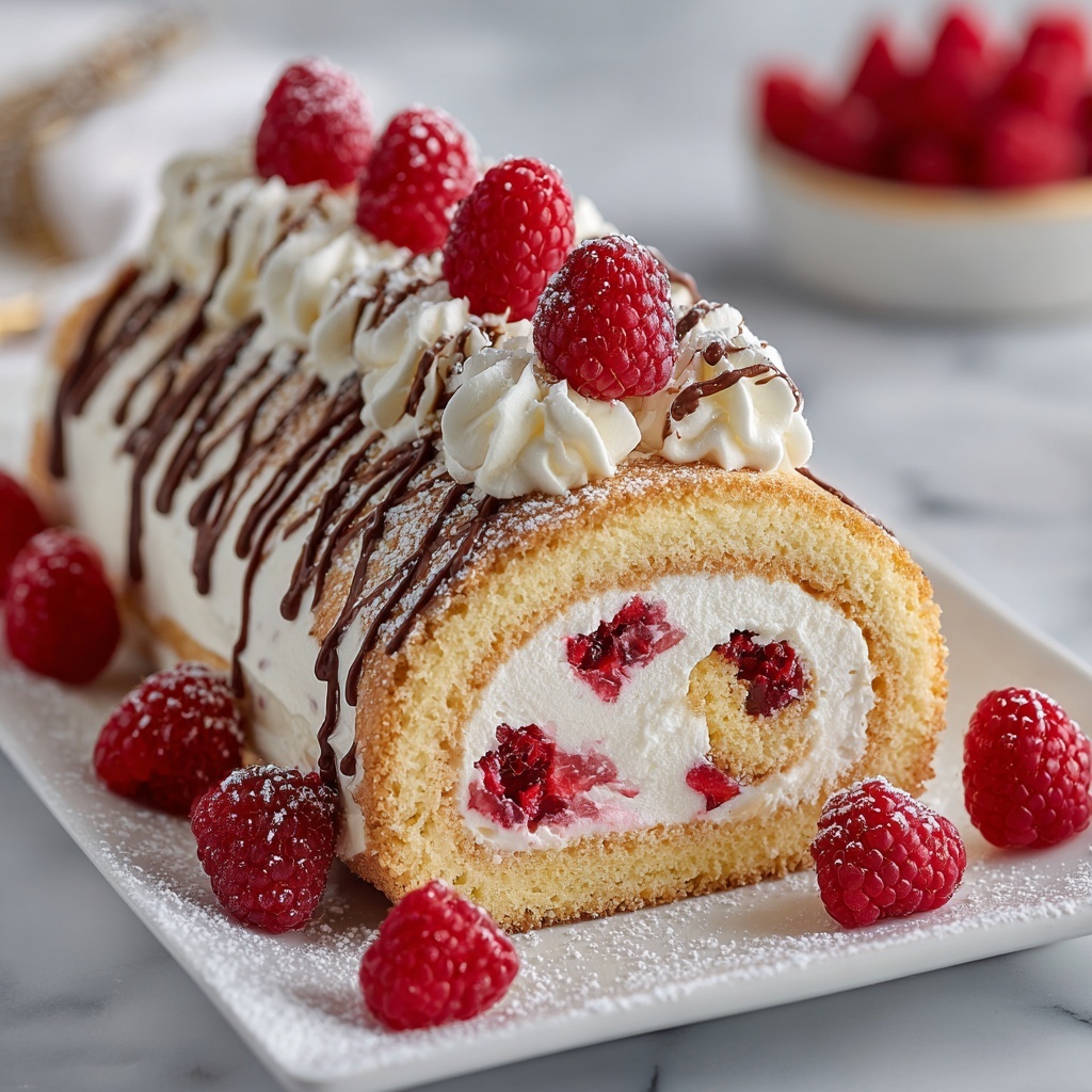 Raspberry White Chocolate Cake Roll Recipe - Recipe Image