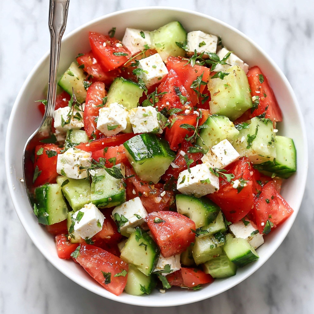 Refreshing Greek Cucumber and Tomato Salad Recipe - Recipe Image
