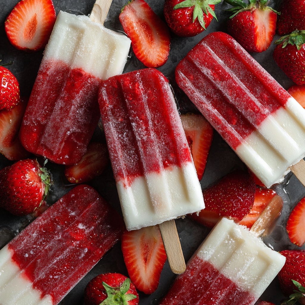Strawberry Yogurt Popsicles Recipe - Recipe Image