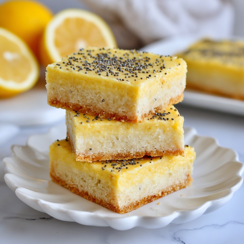 Low Sugar Lemon Poppy Seed Greek Yogurt Bars Recipe - Recipe Image