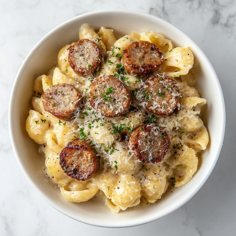 Garlic Butter Sausage Bites with Pasta Recipe