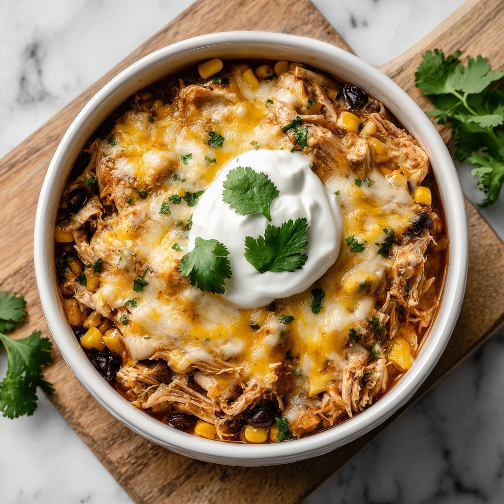 Cheesy Slow Cooker Chicken Enchilada Bake Recipe - Recipe Image