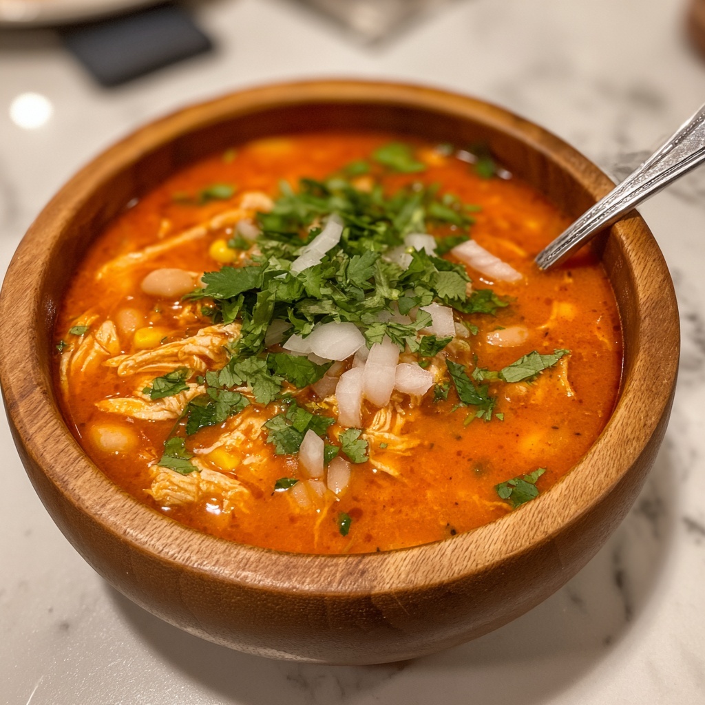 Red Chicken Pozole Soup Recipe - Recipe Image