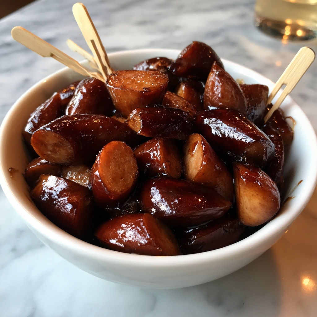 BBQ Smoked Sausage with Charred Peppers and Onions Recipe - Recipe Image