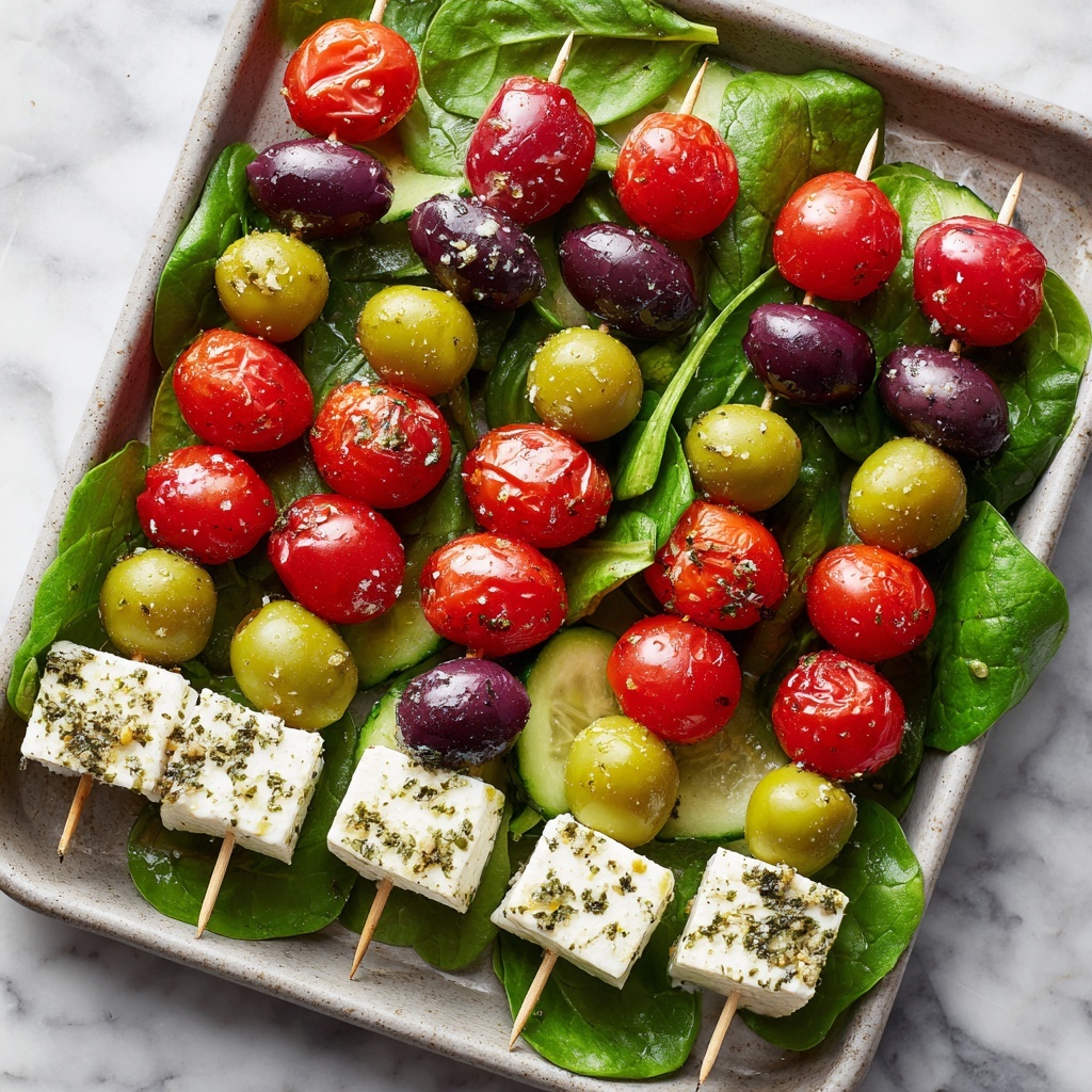 Greek Salad Skewers with Olives and Feta Recipe - Recipe Image