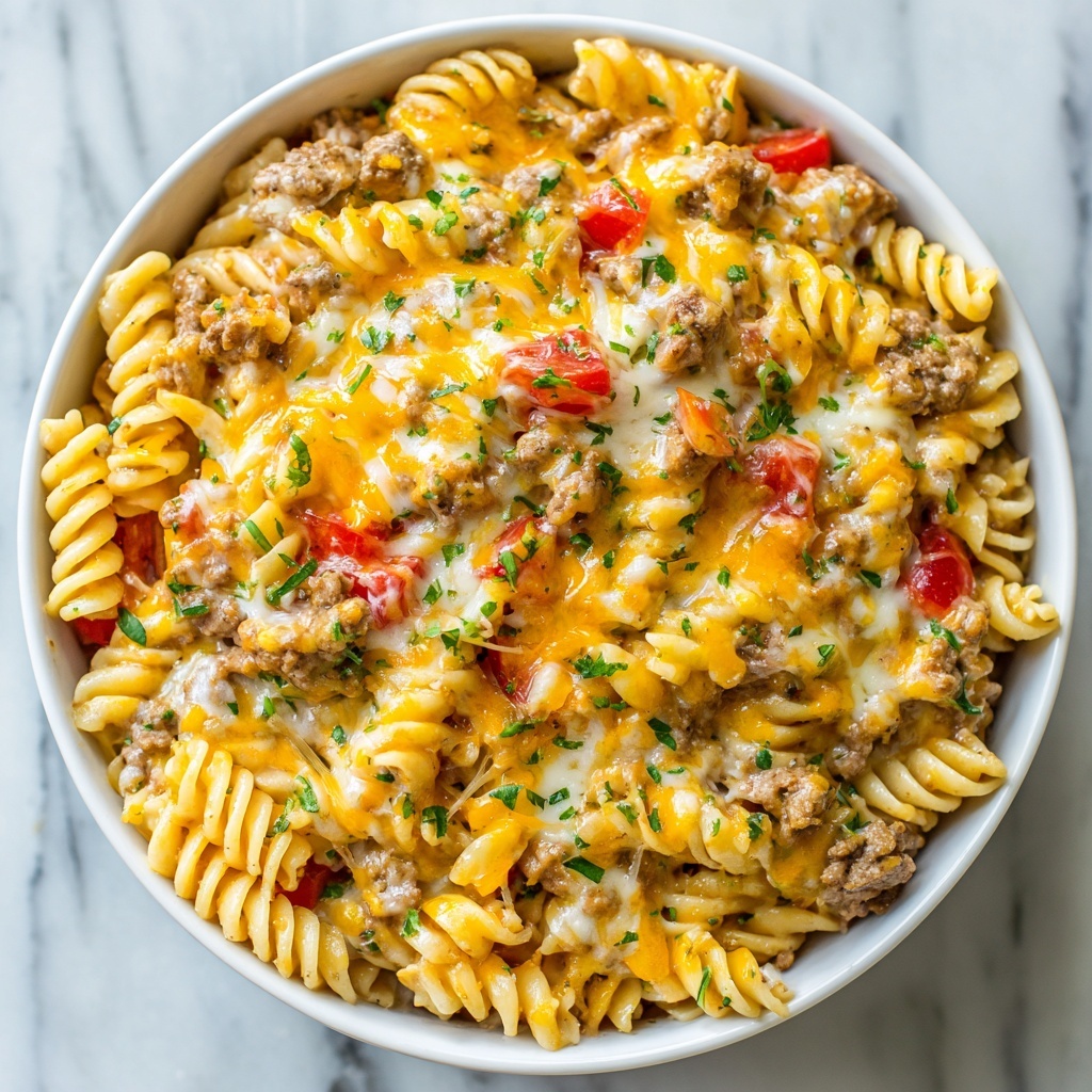 Cheesy Beef Pasta Recipe - Recipe Image