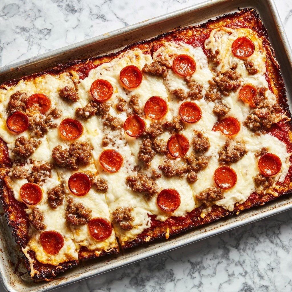 Ultimate Meat Feast Pizza Casserole Recipe - Recipe Image