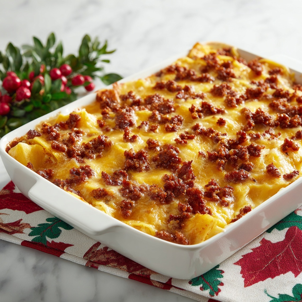 Sausage Hash Brown Breakfast Casserole Recipe - Recipe Image