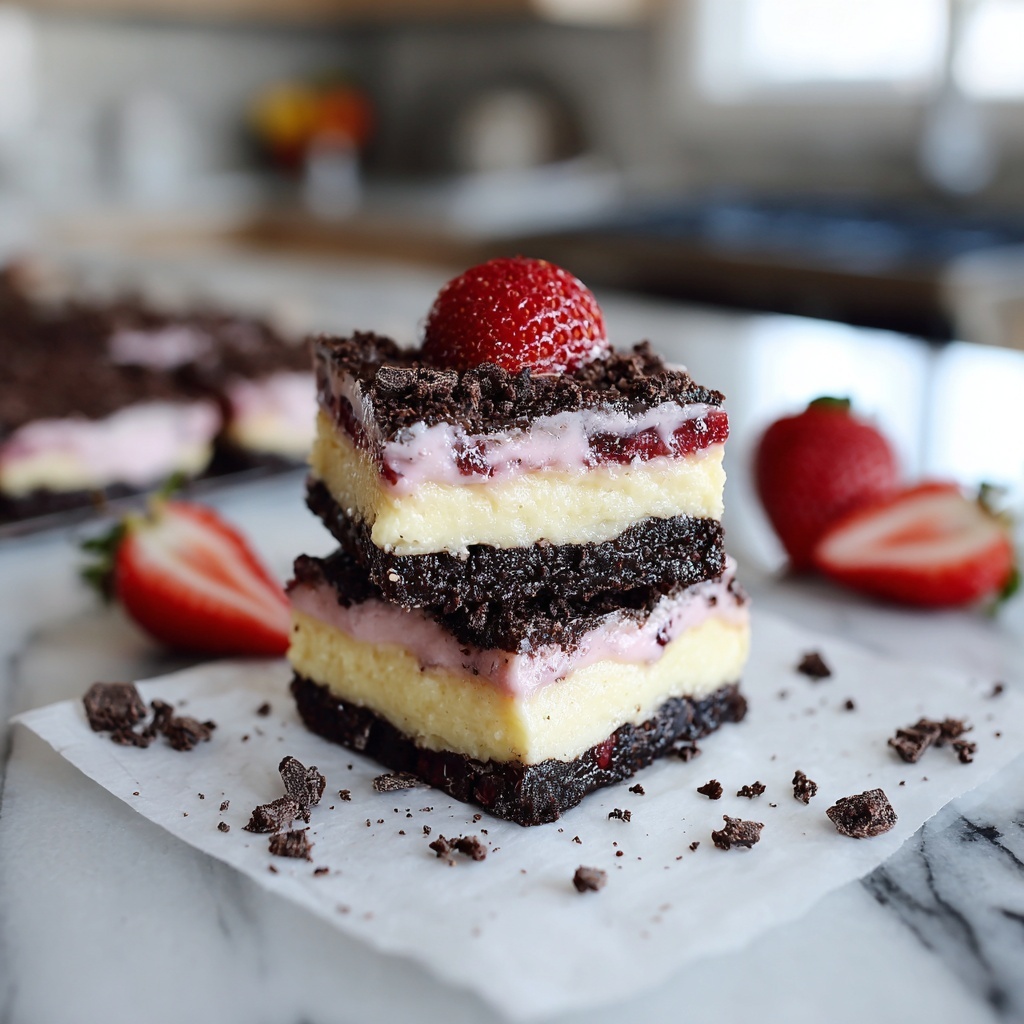 Strawberry Cheesecake Brownies Recipe - Recipe Image