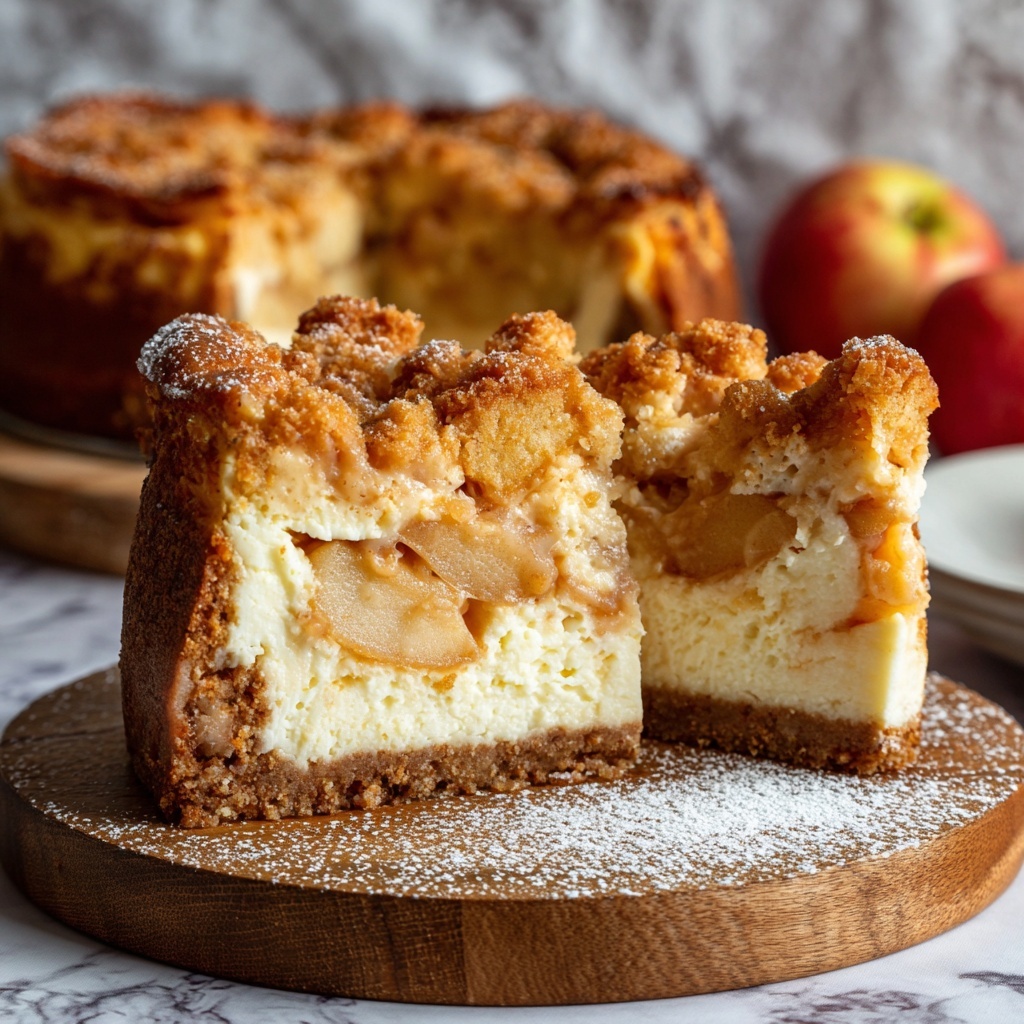 Salted Caramel Apple Pie Cheesecake Recipe - Recipe Image