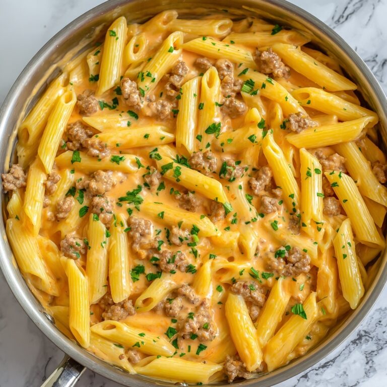 Cheesy Ground Beef Pasta Skillet Recipe