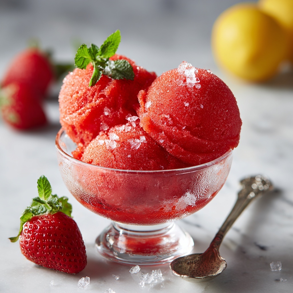 Strawberry Sorbet: The Ultimate Guide to Making It at Home Recipe - Recipe Image