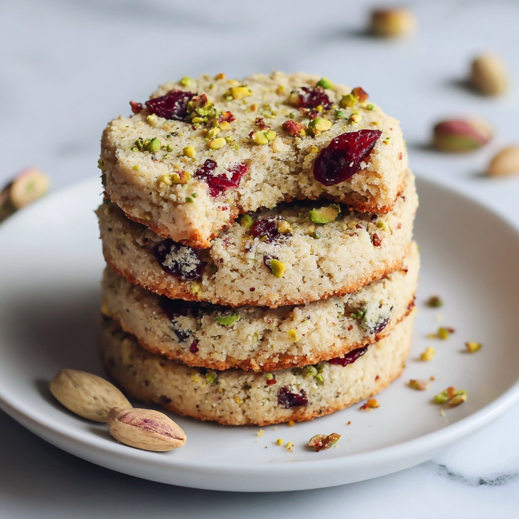 Cranberry Pistachio Shortbread Cookies Recipe - Recipe Image