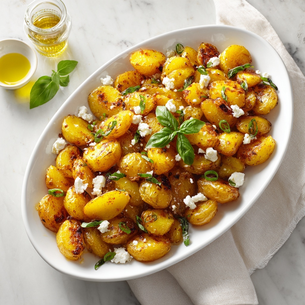 Baked Feta Potatoes with Garlic and Lemon Recipe - Recipe Image