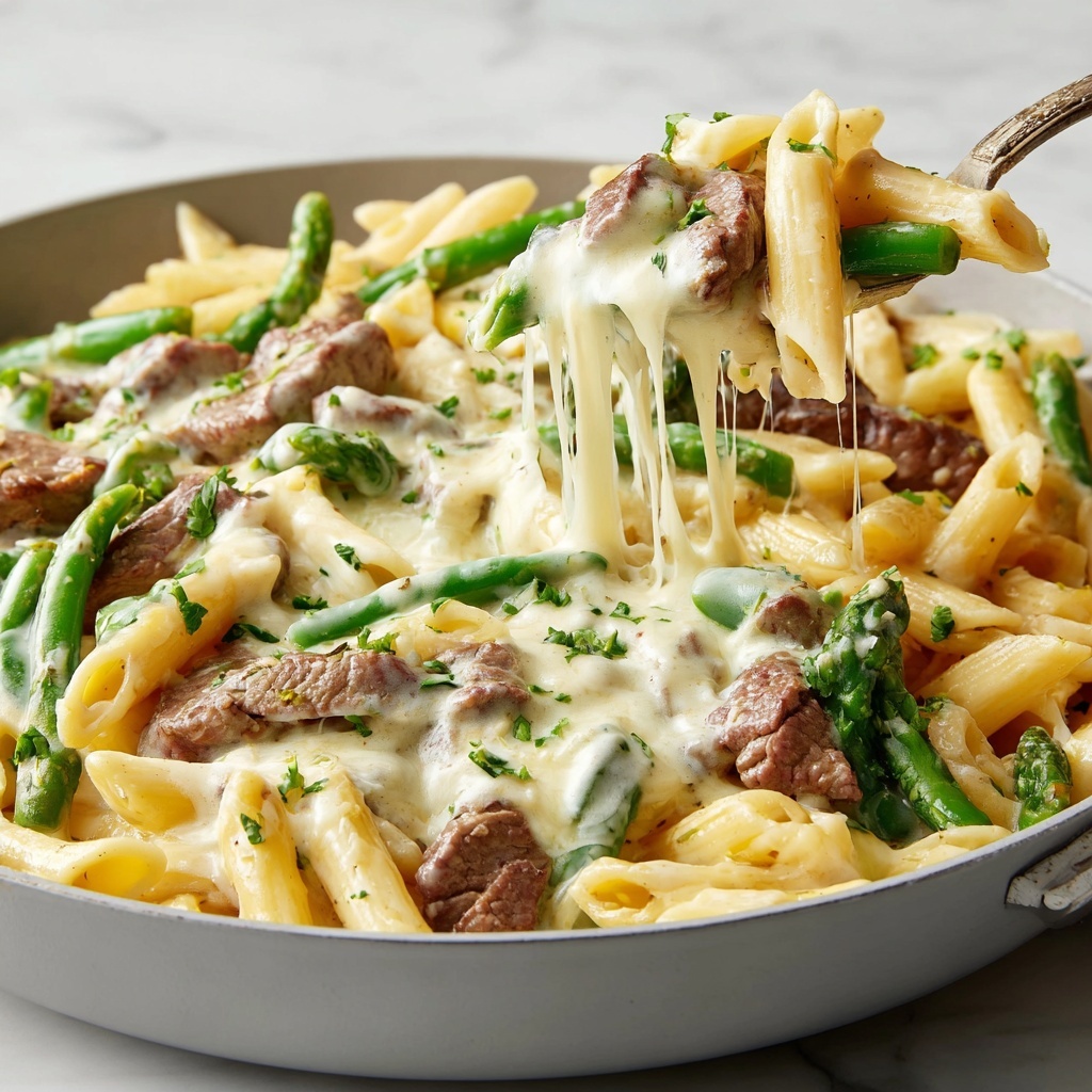 One Pot Philly Steak Pasta Recipe - Recipe Image