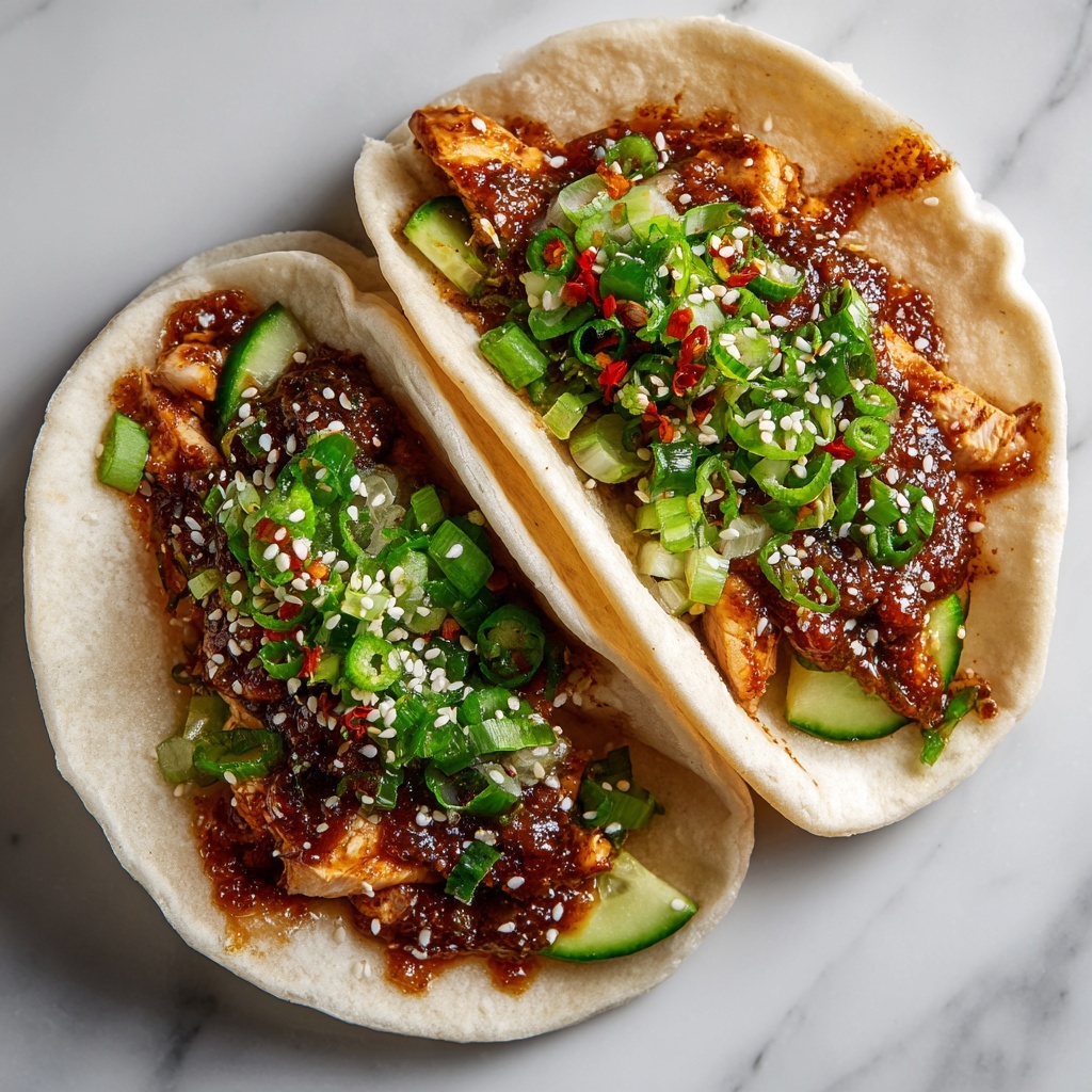 Korean Chicken Tacos with Caramelized Kimchi Recipe - Recipe Image