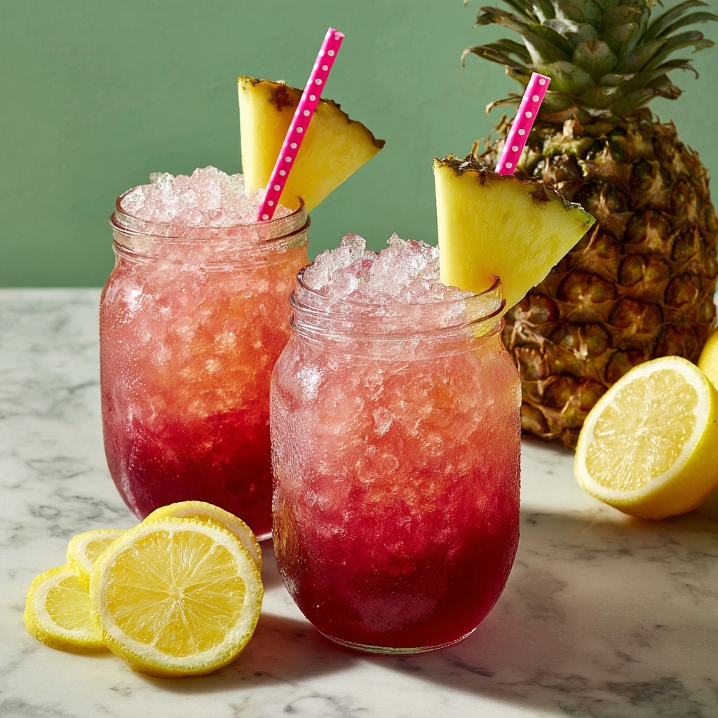 Pineapple Pink Lemonade Party Drink Recipe - Recipe Image