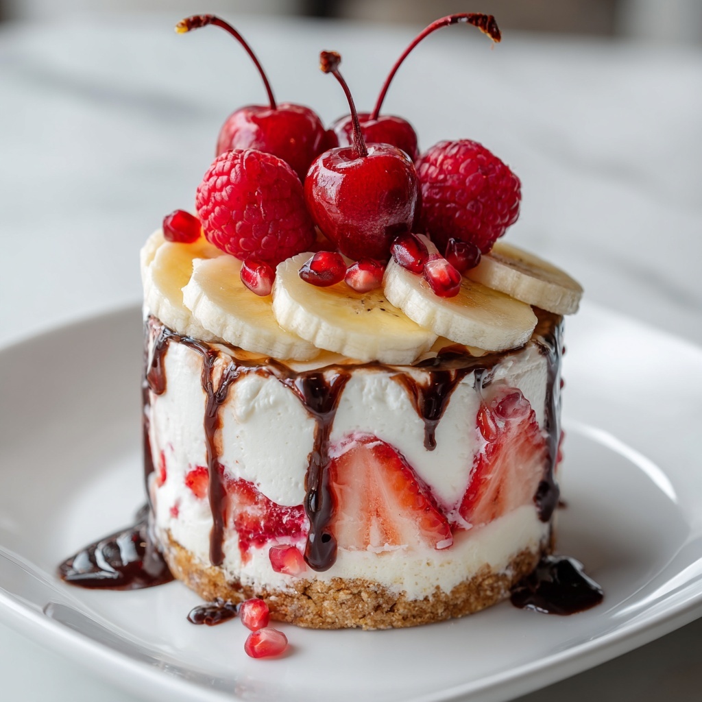 No-Bake Banana Split Cake Recipe - Recipe Image