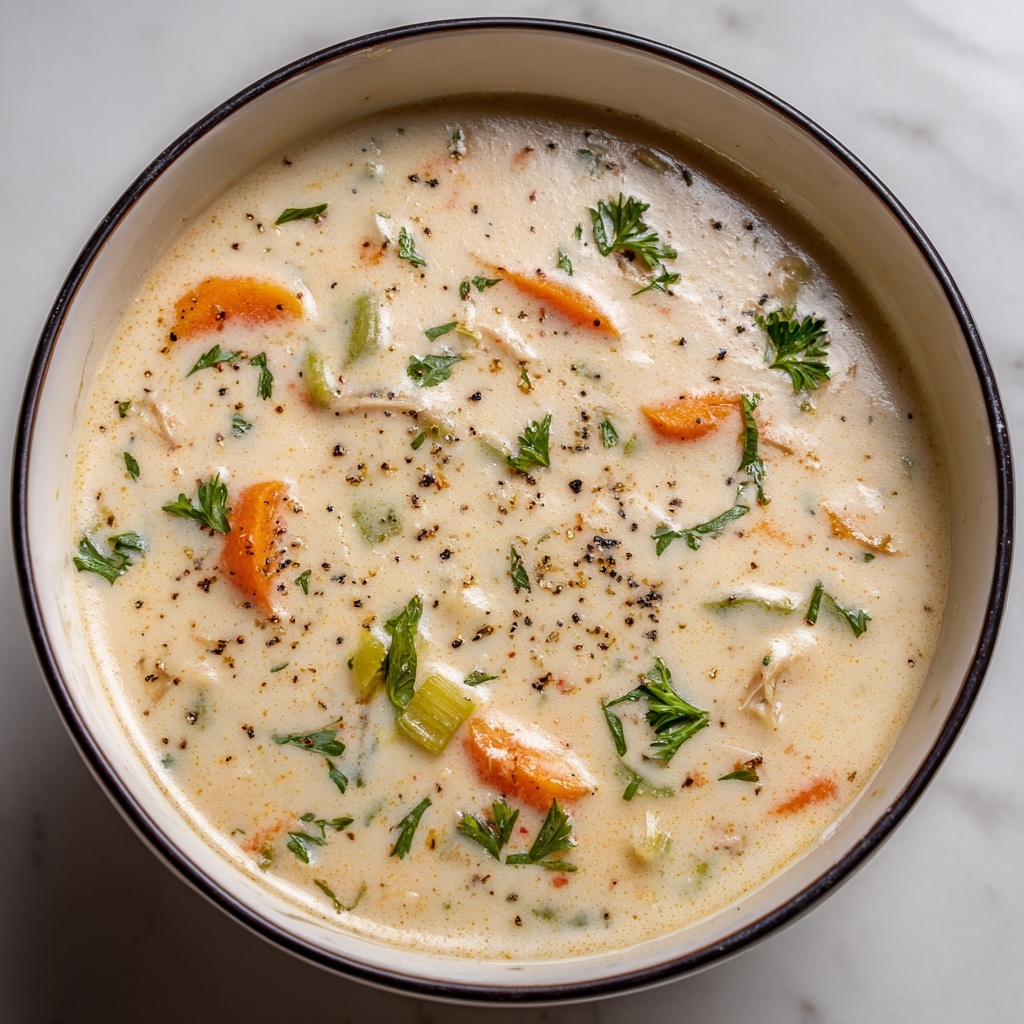 One Pot Creamy Italian Ground Chicken Soup Recipe - Recipe Image