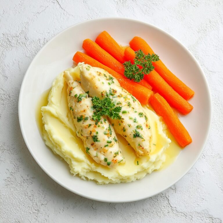 Creamy Herb Chicken Thighs with Carrots & Mashed Potatoes Recipe