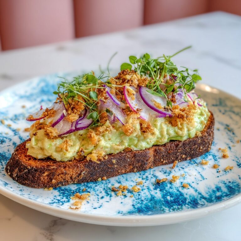 Cilantro Lime Edamame Toast with Pickled Onion Radish Salad Recipe