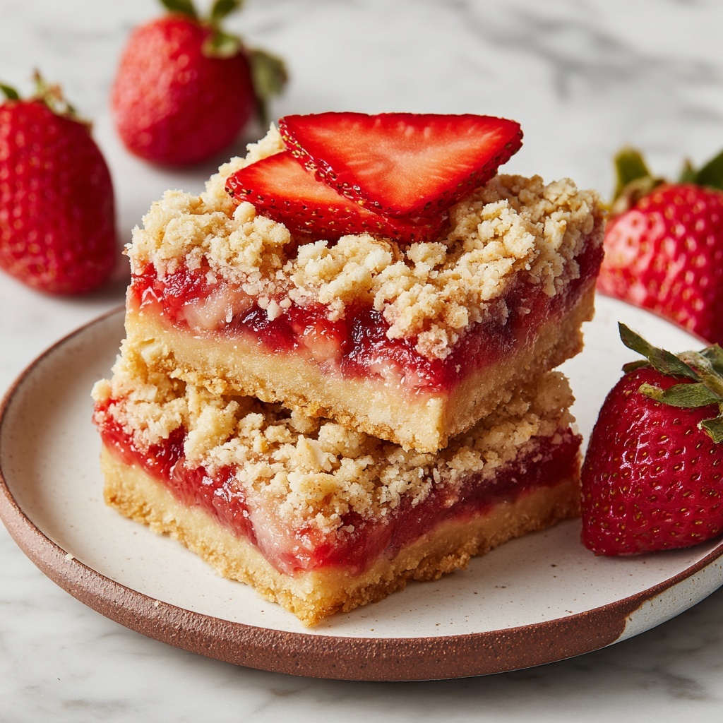 Healthy Strawberry Oatmeal Bars Recipe - Recipe Image