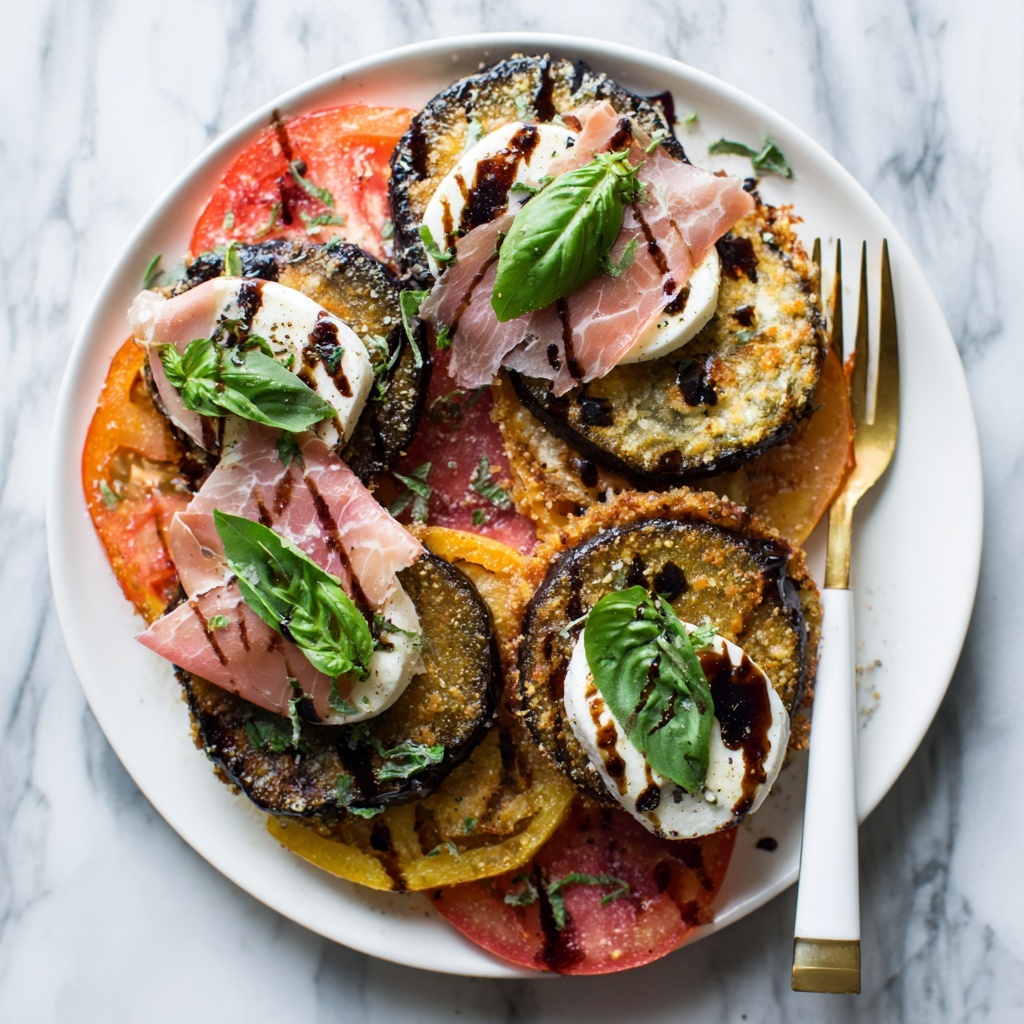 Crispy Eggplant Caprese Salad with Prosciutto Recipe - Recipe Image