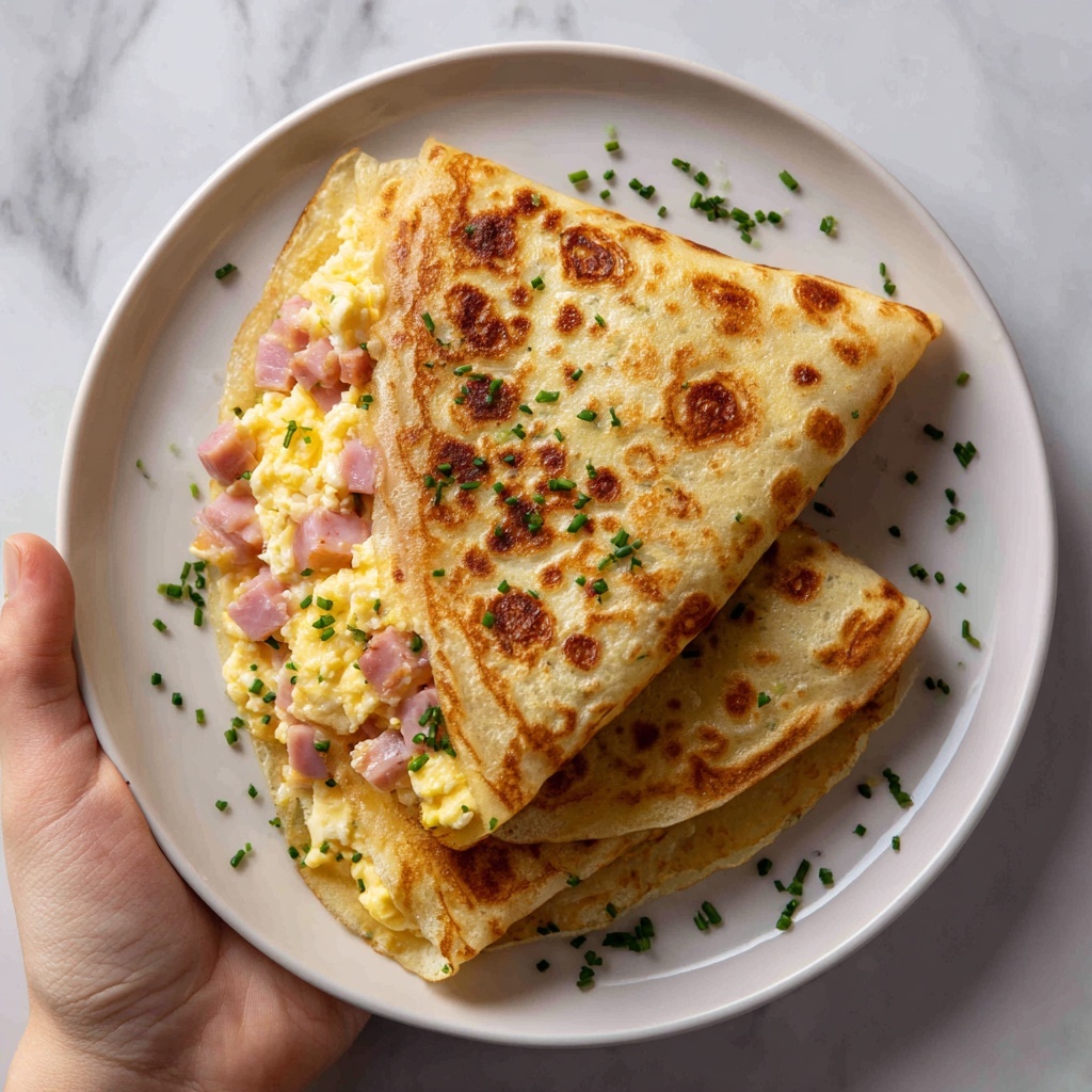 Egg, Ham, and Cheese Crepes for Breakfast Bliss Recipe - Recipe Image