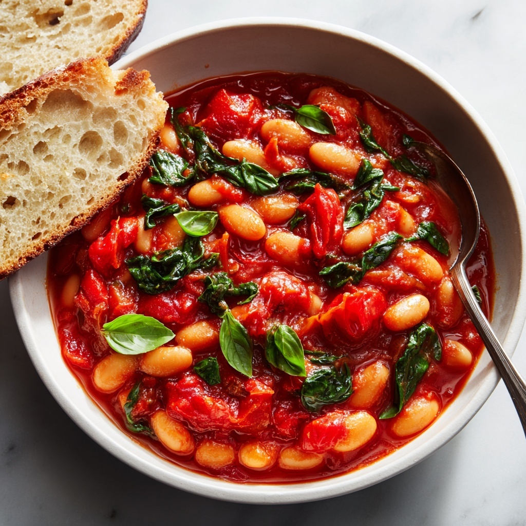 Burst Tomato Basil Butter Beans – Quick Vegan Comfort Food Recipe - Recipe Image