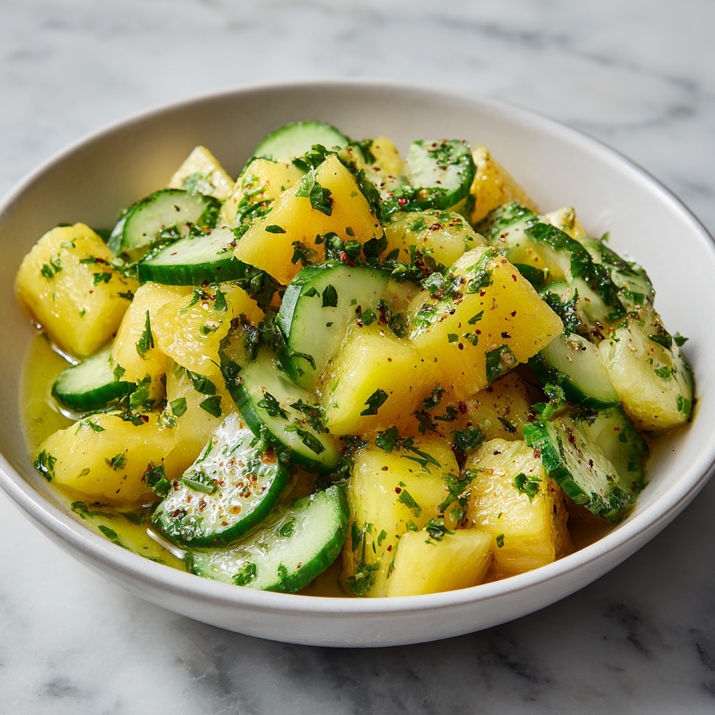 Light and Zesty Pineapple Cucumber Salad for Refreshing Snacking Recipe - Recipe Image